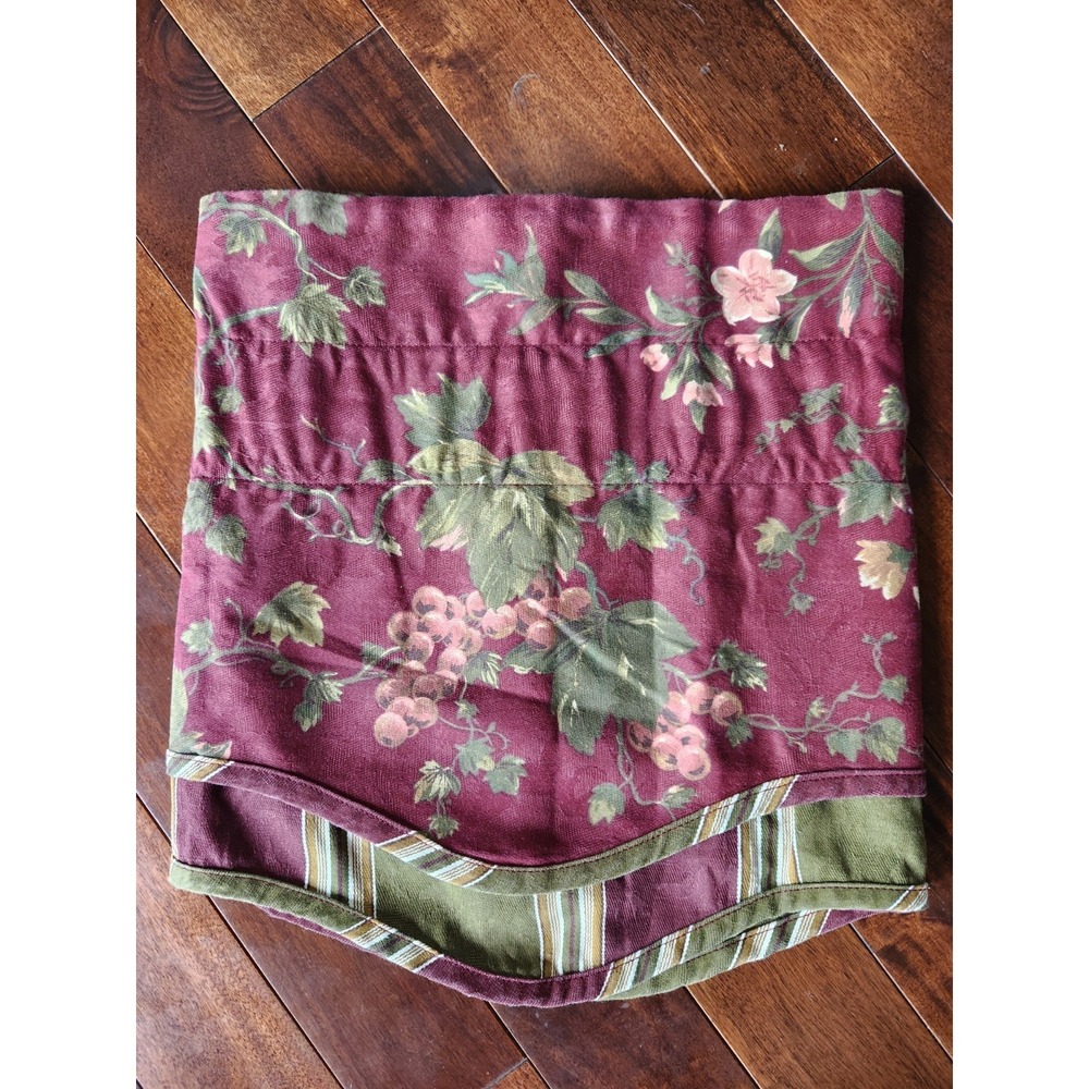WAVERLY‎ Chianti MERLOT RED GRAPES FLORAL striped VALANCE 16X76